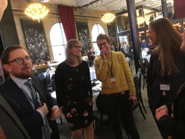 Økonomi- og indenrigsminister Simon Emil Ammitzbøll-Bille (LA), formand for Danske Regioner Stephanie Lose (V), formand for Dansk Sygeplejeråd Grete Christensen, sundhedsminister Ellen Trane Nørby (V)