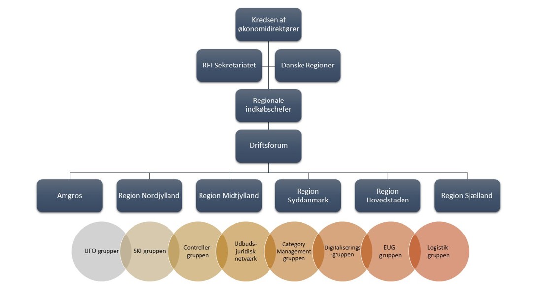 Organisationsdiagrammet for RFI samarbejdet