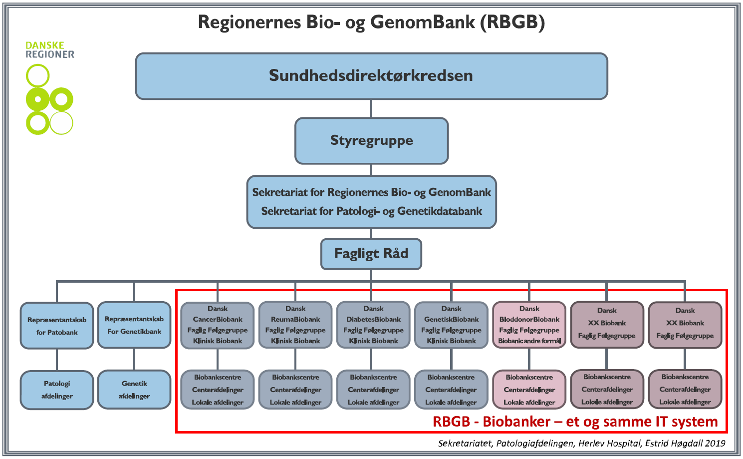 Regionernes Bio - og Genombanks organisationsdiagram