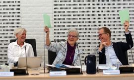 Regionsrådsmedlemmer i Regions Sjælland Anne Møller Ronex (RV), Ellen Knudsen (K) og Christian Wedell-Neergaard (K)