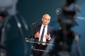 Per Larsen (K), Regionsrådsmedlem i Region Nordjylland, på talerstolen