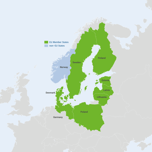 Østersøprogrammet præsenteret på den nordøstlige del af Europa med fordeling