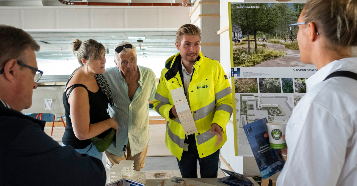 Foto fra Regionshospitalet Glostrup af medarbejdere og patienter.