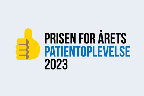 Grafik med teksten: Prisen for årets patientoplevelse 2023.