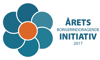 Grafik med blomsten og teksten "Årets bogerinddragende initiativ 2017"