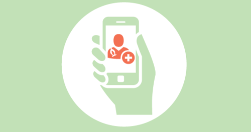 Illustration af sundheds-app på telefon