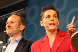 Pia Olsen Dyhr (F) og Martin Lidegaard (B) til politisk debat